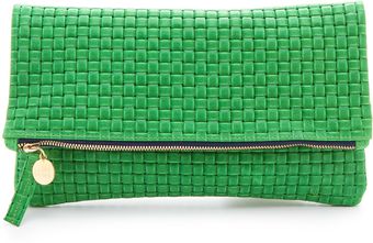 Clare Vivier Woven Foldover Clutch - Lyst