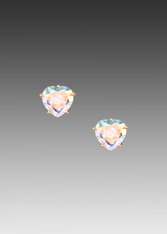 Juicy Couture Heart Stud Earring in Pink Gold - Lyst