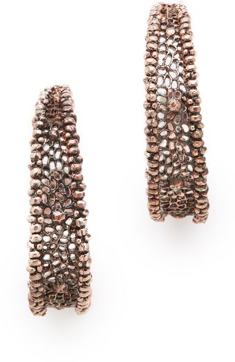 L'Agence Mesh Crescent Moon Earrings - Lyst