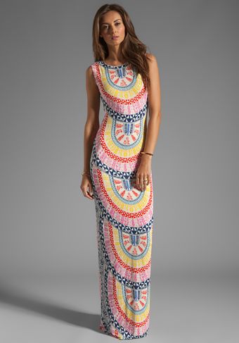 Mara Hoffman Printed Slit Column Dress in Medicine Wheel White - Lyst