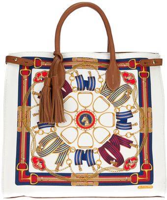 Ralph Lauren Equestrian Print Tassel Tote - Lyst