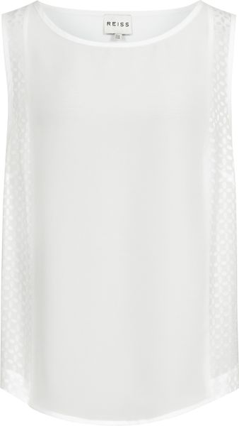 Reiss Noelle Fabric Mix Top - Lyst