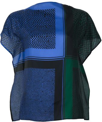 Sacai Contrast Scarf Print Top - Lyst
