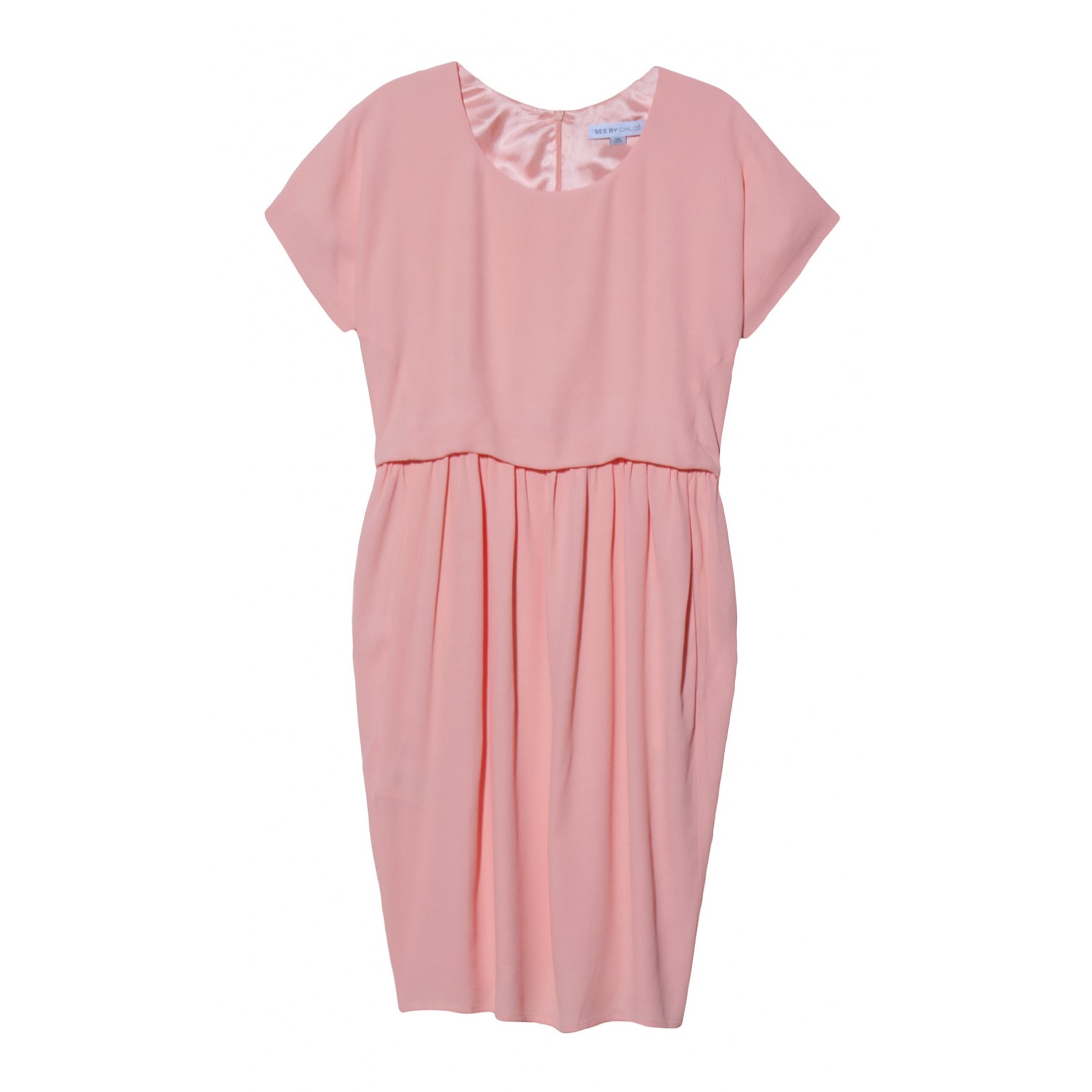 See By Chloé Crew Neck Mini Dress in Pink | Lyst