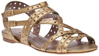 Tabitha Simmons Metallic Gladiator Sandal - Lyst