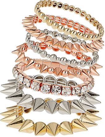 Topshop Rhinestone and Spike Bracelet Pack - Lyst