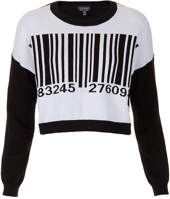 Topshop Knitted Barcode Motif Jumper - Lyst