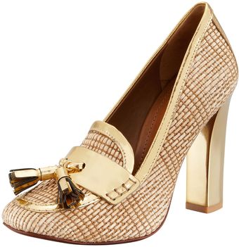 Tory Burch Careen Runway Loafer Pump Naturalgold - Lyst