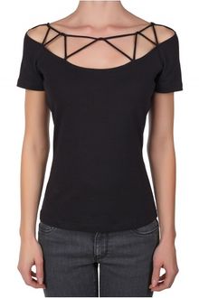 Versace Jeans Couture Top Black - Lyst
