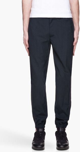 Yigal Azrouel Navy and Grey Lightweight Suiting Trousers - Lyst