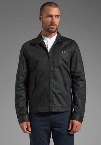 Fred Perry Coated Cotton Harrington Jacket - Lyst