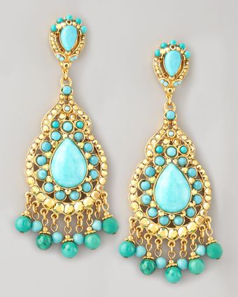 Jose & Maria Barrera Turquoise Statement Earrings - Lyst