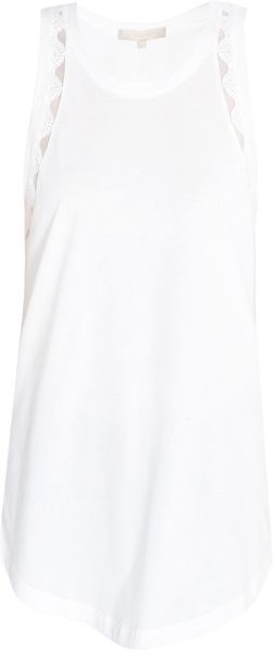 Vanessa Bruno Lace Trim Cotton Tank Top - Lyst