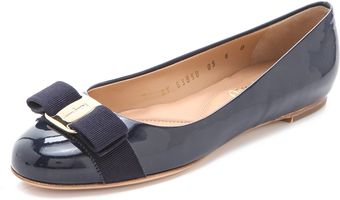 Ferragamo Varina Patent Ballet Flats - Lyst
