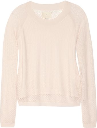 Girl. By Band Of Outsiders Pointelle knit Cotton blend Sweater - Lyst
