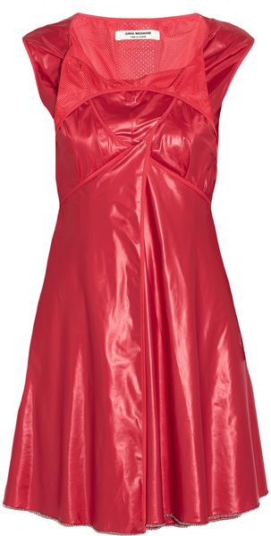Junya Watanabe Draped Shell and Mesh Dress - Lyst
