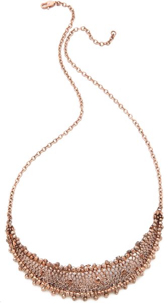 L'Agence Mesh Crescent Moon Necklace - Lyst