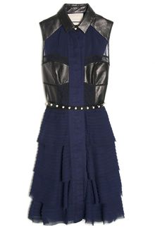 Jason Wu Tiered Combo Button front Dress - Lyst