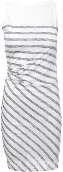 Jean Paul Gaultier Striped Robe Draped Dress Ecrumarine - Lyst