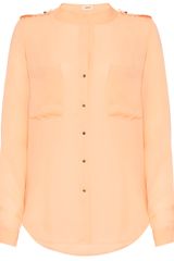 L'Agence Mango Silk Epaulette Blouse