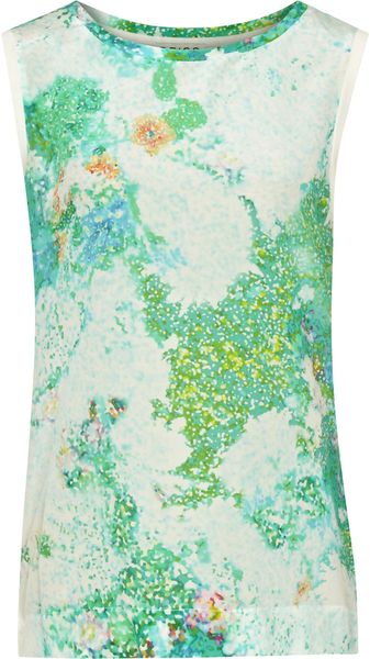 Reiss Kali Pointelle Pointelle Print Silk Front Vest - Lyst