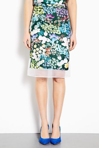 Sophie Hulme Floral Paneled Silk Skirt - Lyst