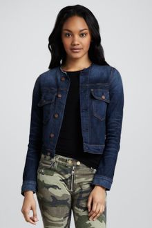 Textile Elizabeth And James Sid Collarless Denim Jacket - Lyst