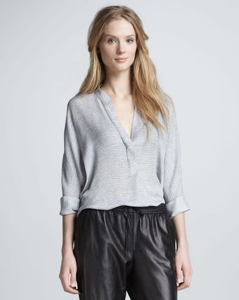 Vince Sheer Silk Top - Lyst