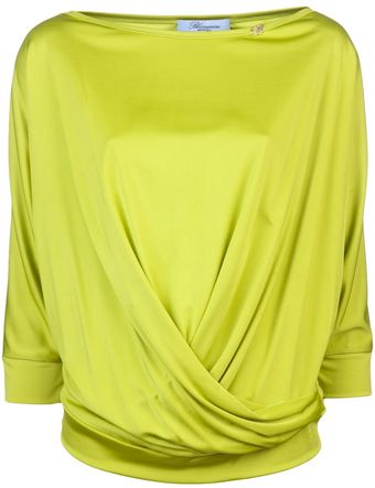 Blumarine Draped Blouse - Lyst