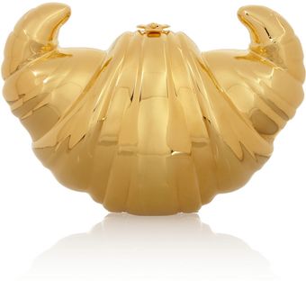 Charlotte Olympia Croissant Goldplated Clutch - Lyst