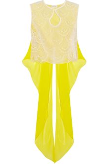 Delpozo Broderie Anglaise Organza and Silk chiffon Top - Lyst