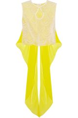 Delpozo Broderie Anglaise Organza and Silk chiffon Top