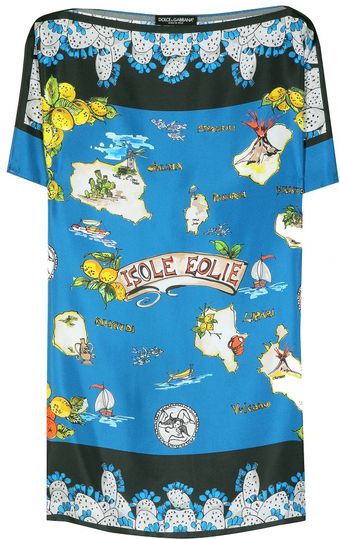 Dolce & Gabbana Print Silk Top - Lyst
