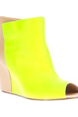 Maison Martin Margiela Twotone Peep Toe Wedge Ankle Boot