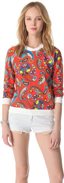 MSGM Printed Sweatshirt - Lyst
