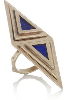 Pamela Love Double Pyramid Bronze and Lapis Lazuli Ring - Lyst