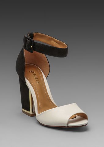 Schutz Inaya Heeled Colorblock Sandal in Black - Lyst