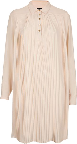 Topshop Pleat Trapeze Shirt-Dress - Lyst