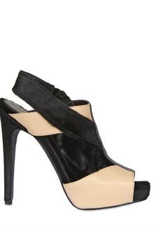 Aperlai 130mm Suede and Calf Open Toe Sandals - Lyst