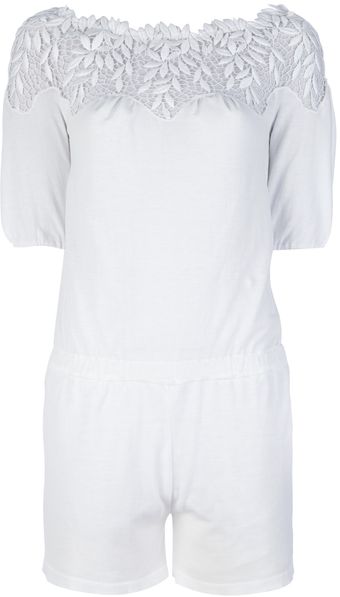 Blumarine Lace Panel Playsuit - Lyst