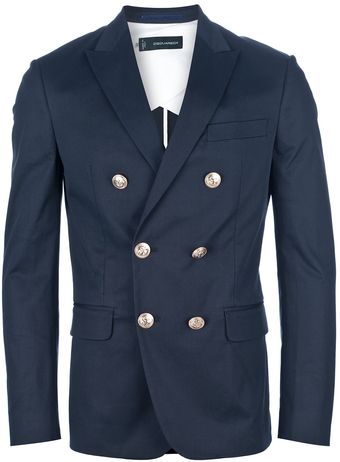 DSquared2 Contrast Double Breasted Blazer - Lyst