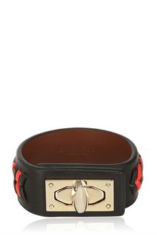 Givenchy Braided Leather Shark Lock Bracelet - Lyst