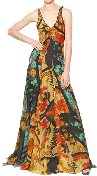 Maiyet Hand Printed Silk Chiffon Dress - Lyst