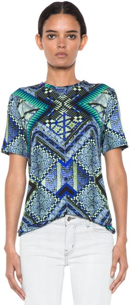 Matthew Williamson Raj Patchwork Tee in Blue - Lyst