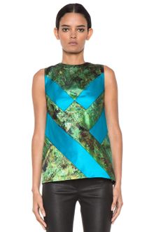 Proenza Schouler Sleeveless Printed Diamond Shell Top in Tree Scene - Lyst