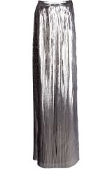 Viktor & Rolf Pleated Metallic Maxi Skirt