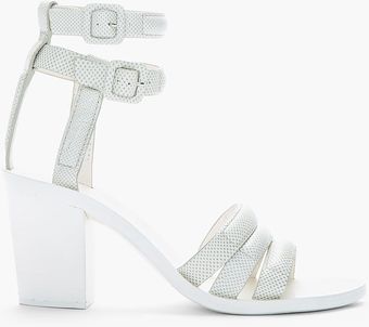 Alexander Wang White Livia Snake Printed Calfskin Sandals - Lyst
