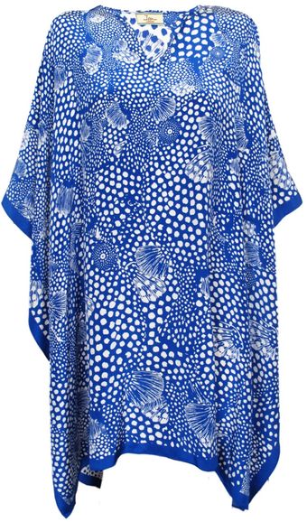 Issa Royal Blue Printed Poncho - Lyst