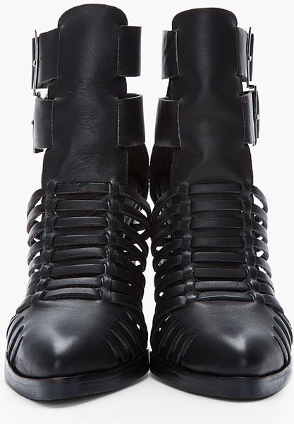 jeffrey campbell black boots with buckles