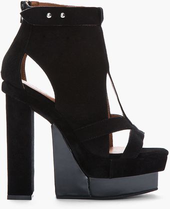Jeffrey Campbell Black Suede Cuteout Canton Sandal - Lyst